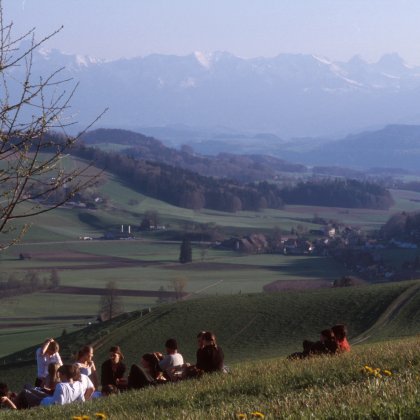 Gruppe am Hang